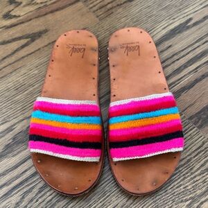 beek Multicolor Striped Slide Sandals